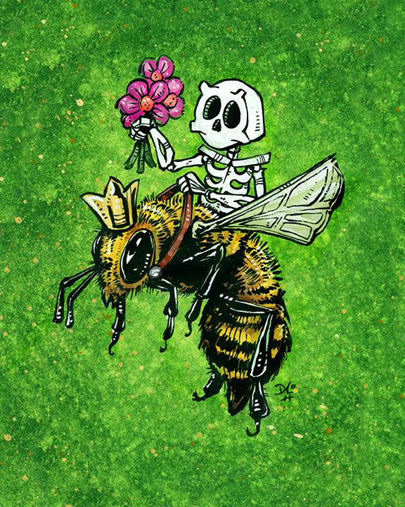 $2 Retired Mini Prints by Day of the Dead Artist David Lozeau, Day of the Dead Art, Dia de los Muertos Art, Dia de los Muertos Artist