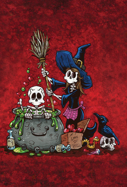 Bewitchin' Kitchen by Day of the Dead Artist David Lozeau, Day of the Dead Art, Dia de los Muertos Art, Dia de los Muertos Artist