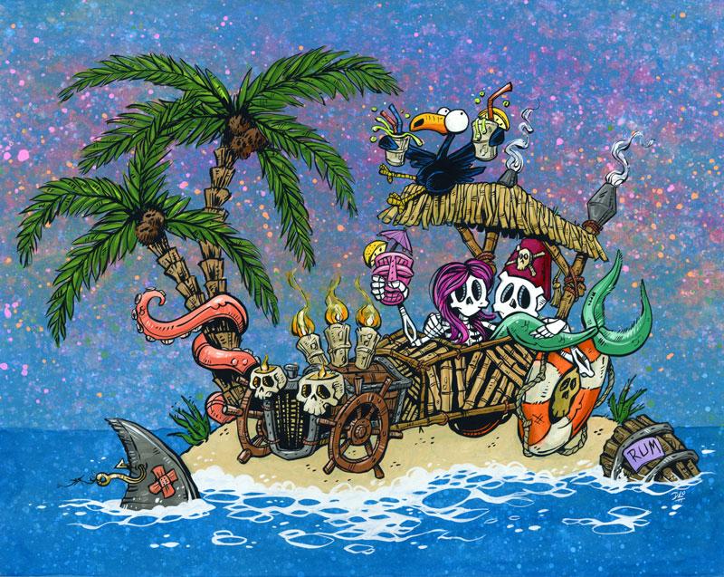 $2 Retired Mini Prints by Day of the Dead Artist David Lozeau, Day of the Dead Art, Dia de los Muertos Art, Dia de los Muertos Artist