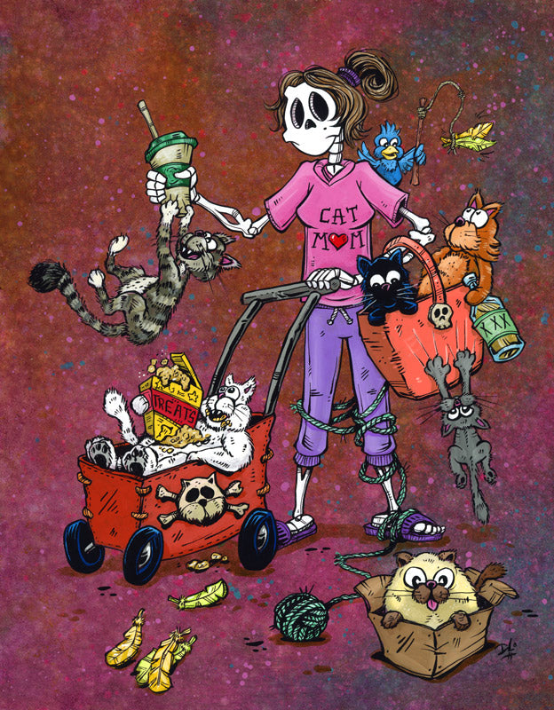 $5 Mini Prints by Day of the Dead Artist David Lozeau, Day of the Dead Art, Dia de los Muertos Art, Dia de los Muertos Artist