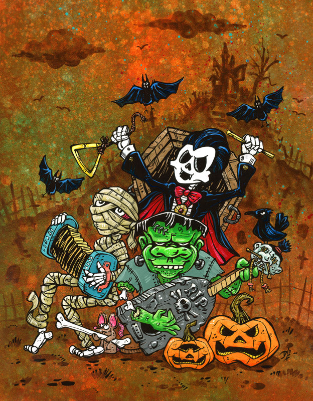 dia de los monsters Monsters of Rock by David Lozeau 27 x 34.69 x 1.25 Canvas Print
