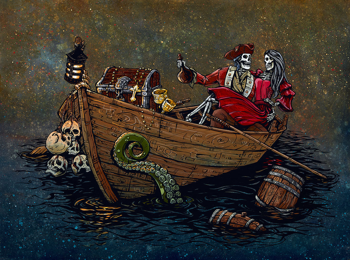 $2 Retired Mini Prints by Day of the Dead Artist David Lozeau, Day of the Dead Art, Dia de los Muertos Art, Dia de los Muertos Artist