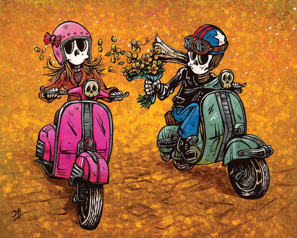 $2 Retired Mini Prints by Day of the Dead Artist David Lozeau, Day of the Dead Art, Dia de los Muertos Art, Dia de los Muertos Artist