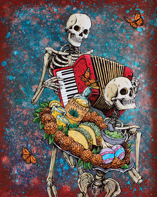 Bounty of Life by Day of the Dead Artist David Lozeau, Day of the Dead Art, Dia de los Muertos Art, Dia de los Muertos Artist