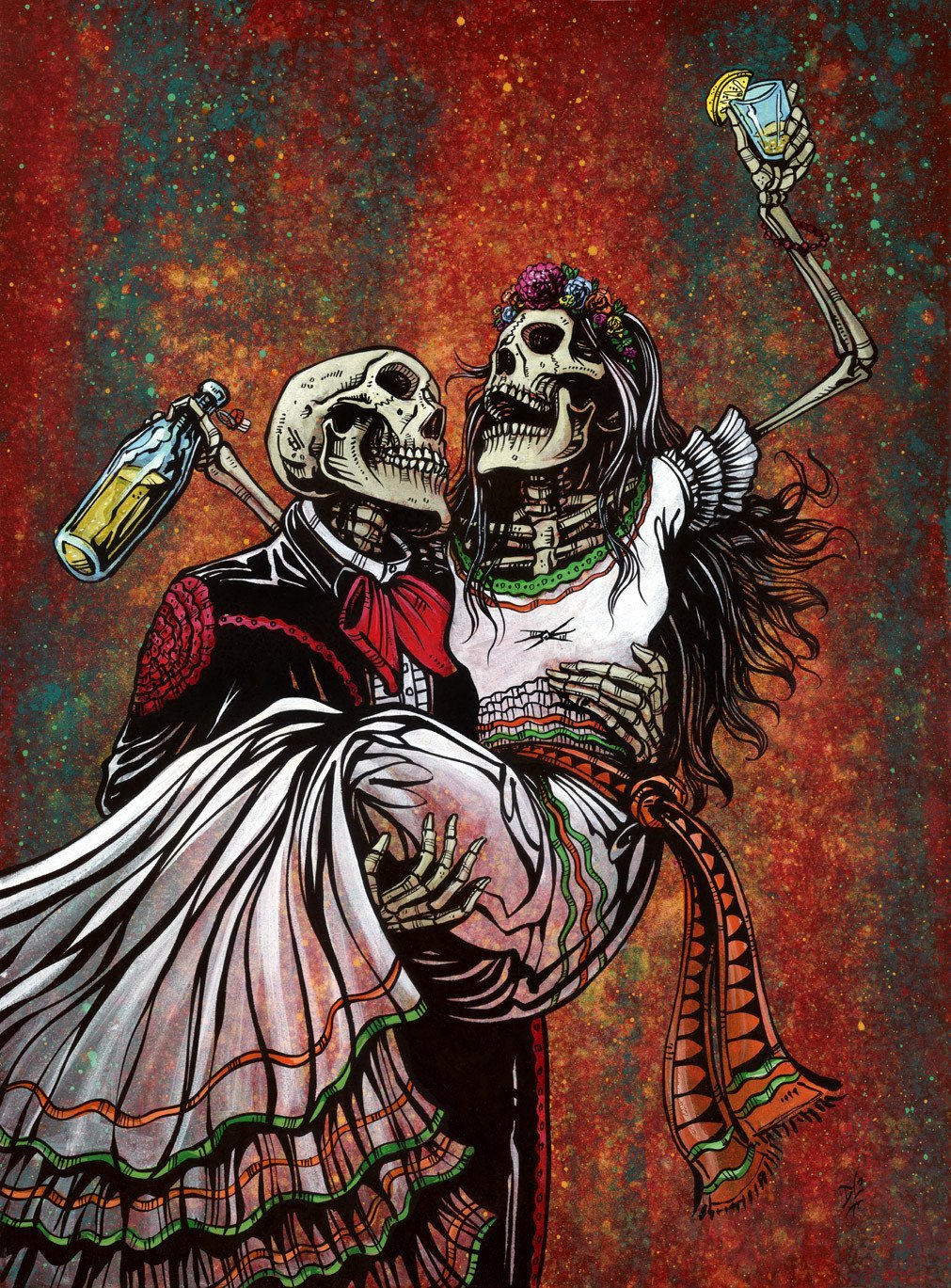 Bottoms Up by Day of the Dead Artist David Lozeau