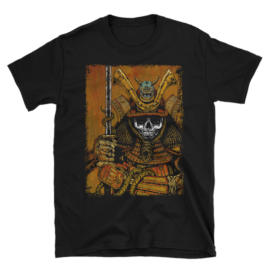 By the Sword of the Samurai Shirt by Day of the Dead Artist David Lozeau, Day of the Dead Art, Dia de los Muertos Art, Dia de los Muertos Artist