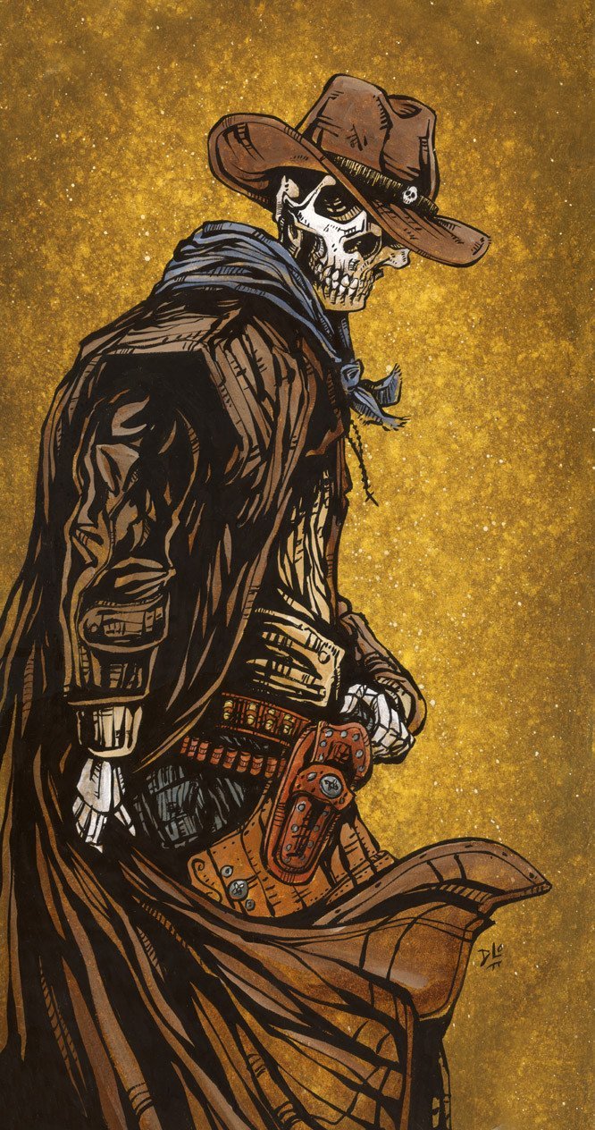 Cross Draw by Day of the Dead Artist David Lozeau, Day of the Dead Art, Dia de los Muertos Art, Dia de los Muertos Artist