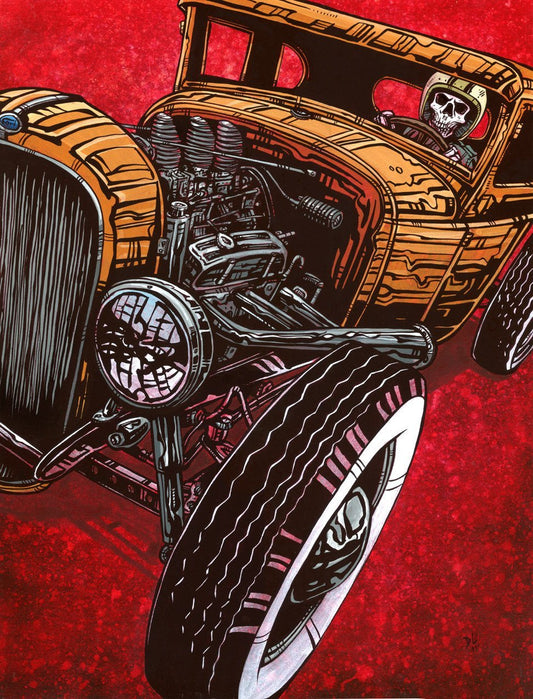 Dead Heat by Day of the Dead Artist David Lozeau, Day of the Dead Art, Dia de los Muertos Art, Dia de los Muertos Artist