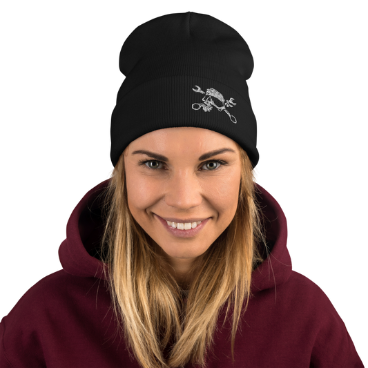 Skull Beanie by Day of the Dead Artist David Lozeau, Day of the Dead Art, Dia de los Muertos Art, Dia de los Muertos Artist