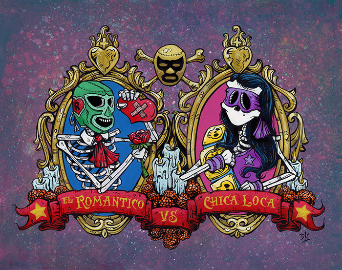 $2 Retired Mini Prints by Day of the Dead Artist David Lozeau, Day of the Dead Art, Dia de los Muertos Art, Dia de los Muertos Artist