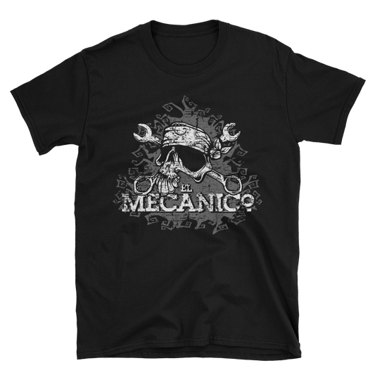 Mecanico Shirt by Day of the Dead Artist David Lozeau, Day of the Dead Art, Dia de los Muertos Art, Dia de los Muertos Artist