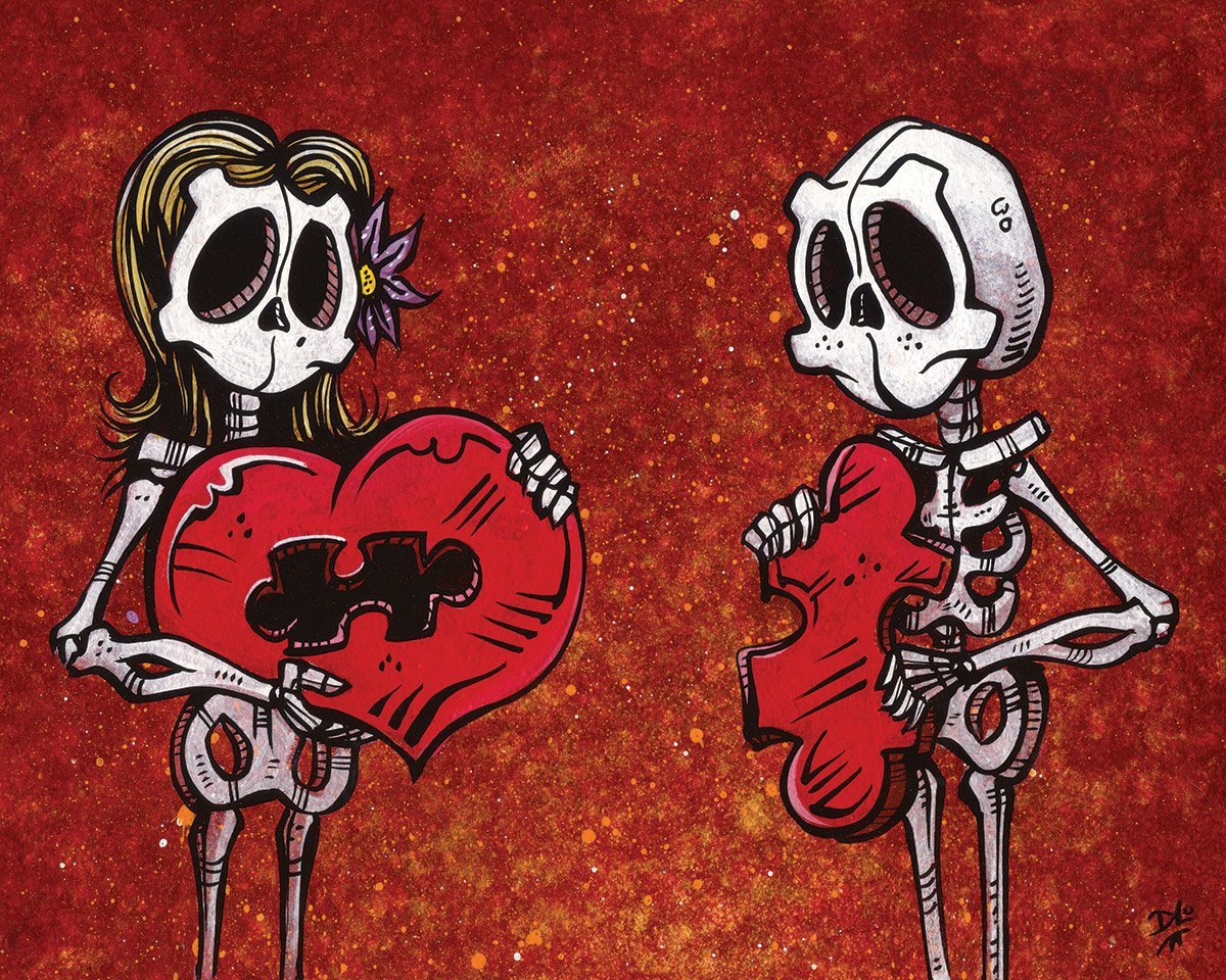 $5 Mini Prints by Day of the Dead Artist David Lozeau, Day of the Dead Art, Dia de los Muertos Art, Dia de los Muertos Artist