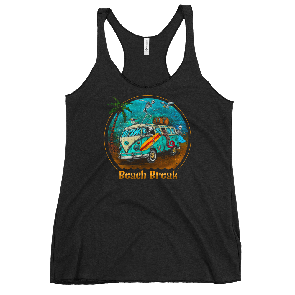 Beach Break Shirt by Day of the Dead Artist David Lozeau, Day of the Dead Art, Dia de los Muertos Art, Dia de los Muertos Artist