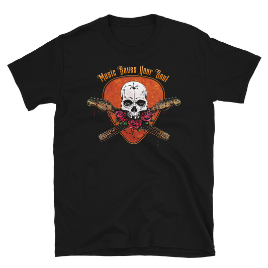 Music Saves Your Soul Shirt by Day of the Dead Artist David Lozeau, Day of the Dead Art, Dia de los Muertos Art, Dia de los Muertos Artist
