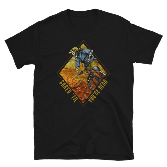 Mountain Bike Shirt by Day of the Dead Artist David Lozeau, Day of the Dead Art, Dia de los Muertos Art, Dia de los Muertos Artist