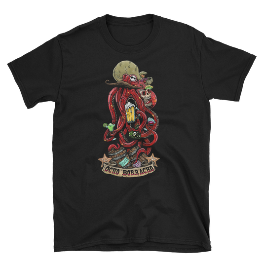 Ocho Borracho Shirt by Day of the Dead Artist David Lozeau, Day of the Dead Art, Dia de los Muertos Art, Dia de los Muertos Artist