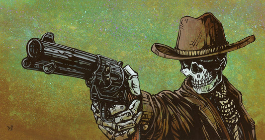 Quick Draw by Day of the Dead Artist David Lozeau, Day of the Dead Art, Dia de los Muertos Art, Dia de los Muertos Artist