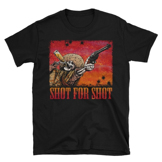 Shot for Shot Shirt by Day of the Dead Artist David Lozeau, Day of the Dead Art, Dia de los Muertos Art, Dia de los Muertos Artist