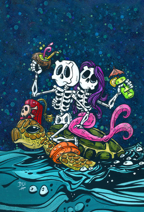 $5 Mini Prints by Day of the Dead Artist David Lozeau, Day of the Dead Art, Dia de los Muertos Art, Dia de los Muertos Artist