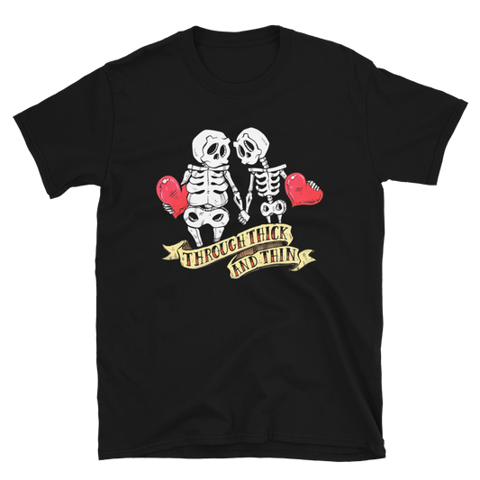 Through Thick and Thin Shirt by Day of the Dead Artist David Lozeau, Day of the Dead Art, Dia de los Muertos Art, Dia de los Muertos Artist