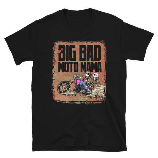 Big Bad Moto Mama Shirt by Day of the Dead Artist David Lozeau, Day of the Dead Art, Dia de los Muertos Art, Dia de los Muertos Artist