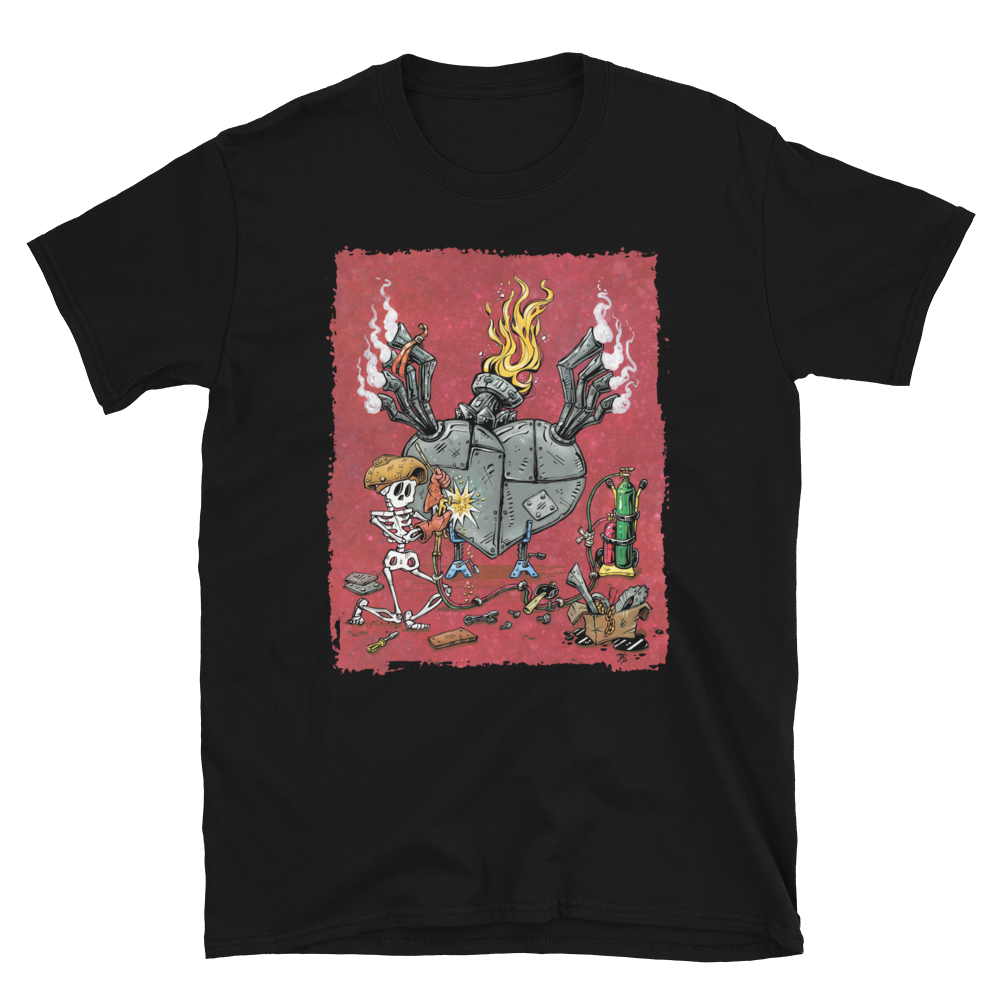 Spark of Love Shirt by Day of the Dead Artist David Lozeau, Day of the Dead Art, Dia de los Muertos Art, Dia de los Muertos Artist