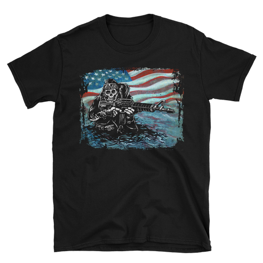 US Navy SEAL Shirt by Day of the Dead Artist David Lozeau, Day of the Dead Art, Dia de los Muertos Art, Dia de los Muertos Artist
