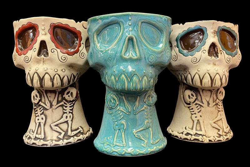 Skull Tiki Mugs by Day of the Dead Artist David Lozeau