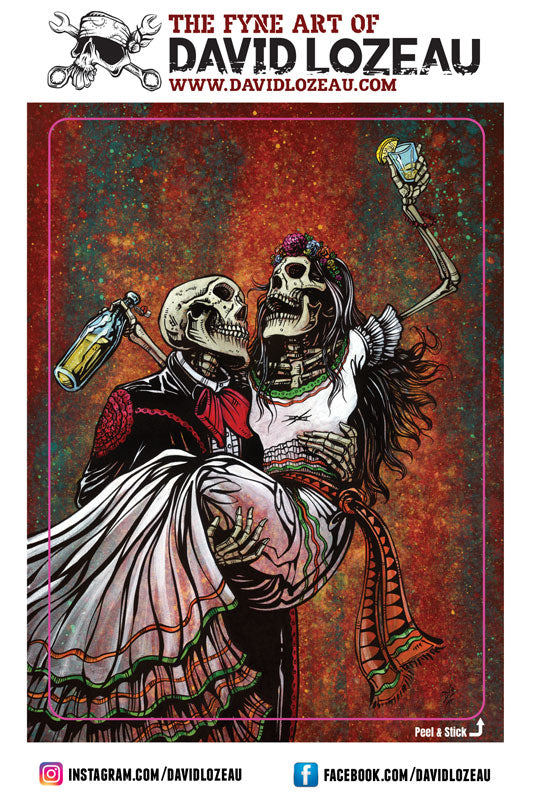 Stickers by Day of the Dead Artist David Lozeau, Day of the Dead Art, Dia de los Muertos Art, Dia de los Muertos Artist
