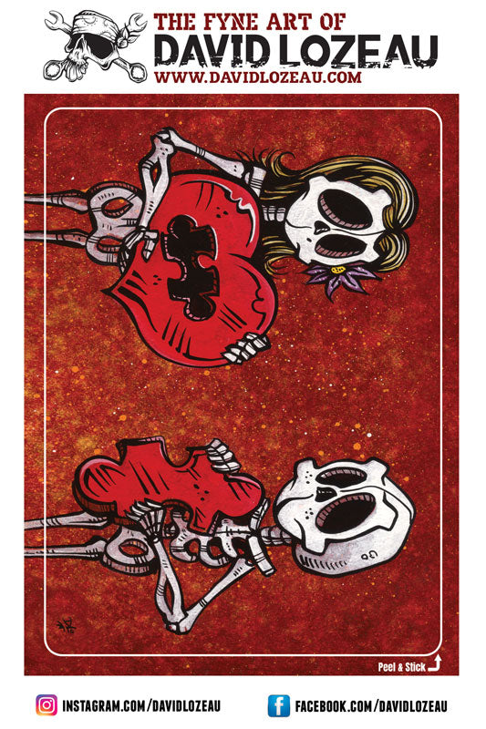 Stickers by Day of the Dead Artist David Lozeau, Day of the Dead Art, Dia de los Muertos Art, Dia de los Muertos Artist