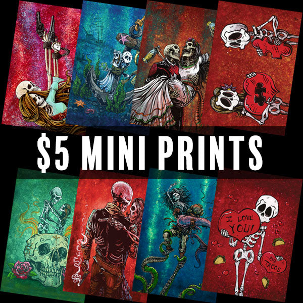Mini Prints by Day of the Dead Artist David Lozeau