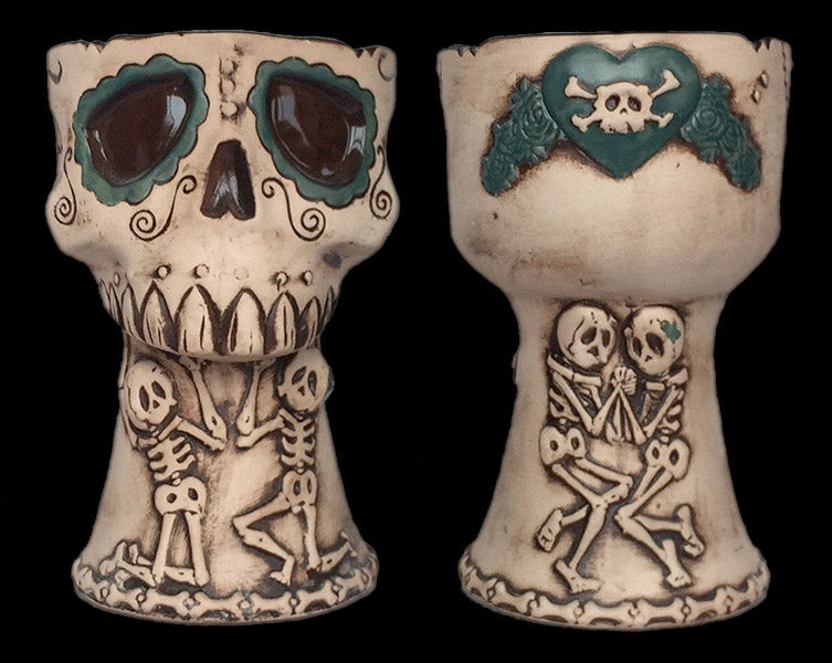 Teal Skull Tiki Mug David Lozeau