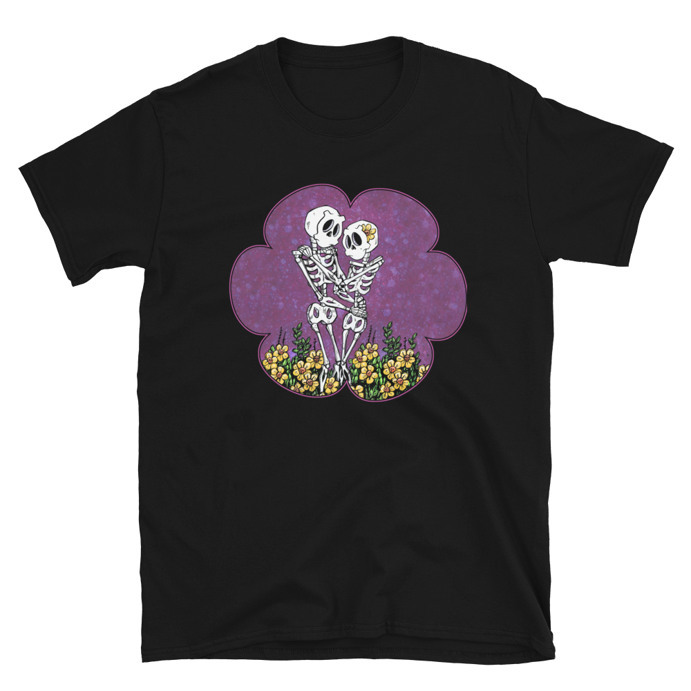 Love Blossoms Shirt by Day of the Dead Artist David Lozeau, Day of the Dead Art, Dia de los Muertos Art, Dia de los Muertos Artist