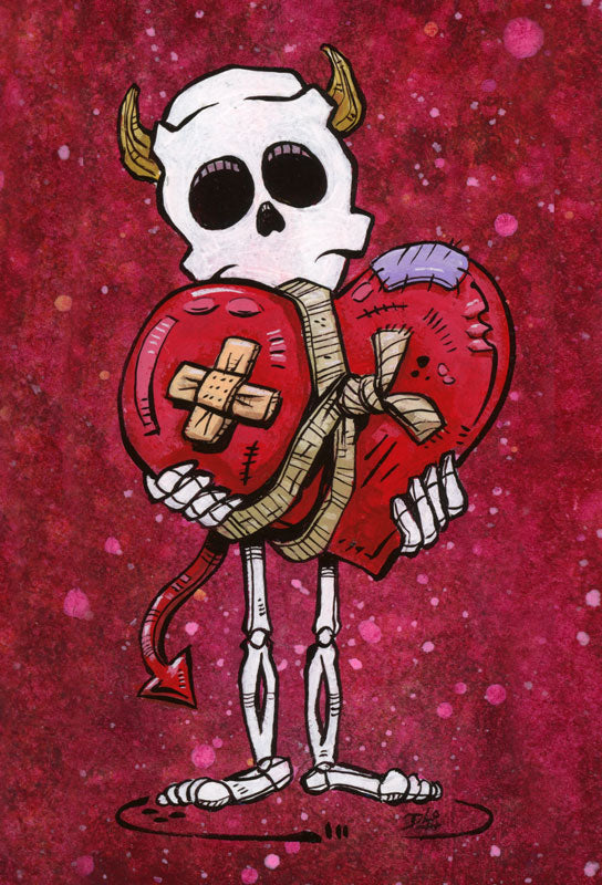 Bruised But Not Broken XIJ by Day of the Dead Artist David Lozeau, Day of the Dead Art, Dia de los Muertos Art, Dia de los Muertos Artist