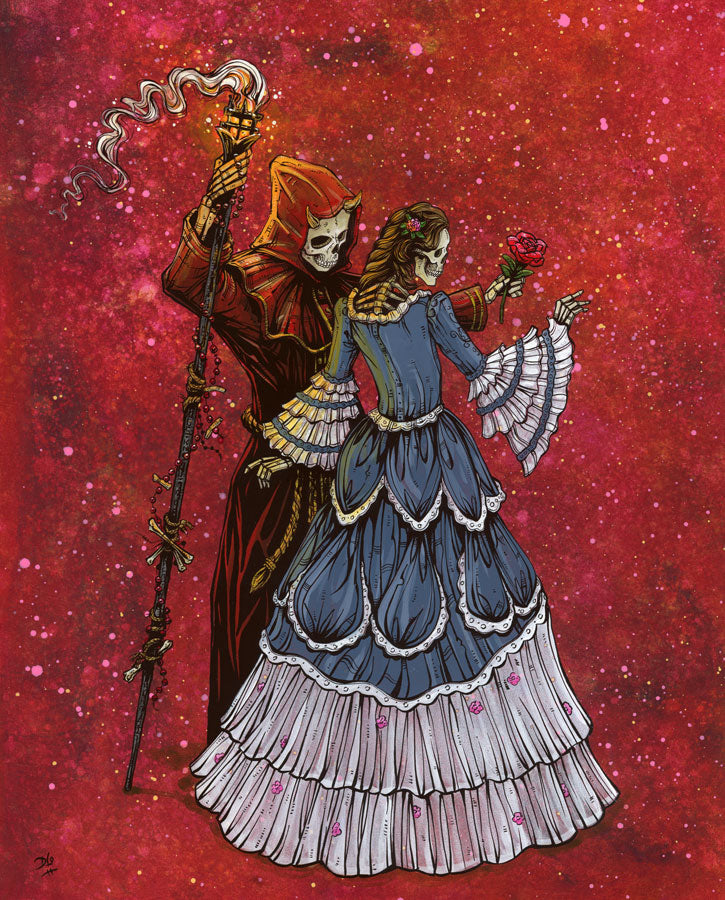 $5 Mini Prints by Day of the Dead Artist David Lozeau, Day of the Dead Art, Dia de los Muertos Art, Dia de los Muertos Artist