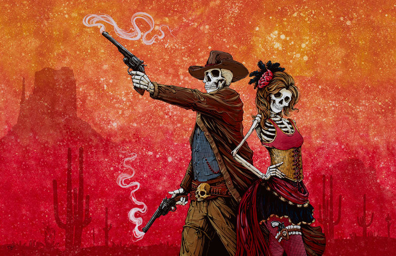 Defending Your Honor by Day of the Dead Artist David Lozeau, Day of the Dead Art, Dia de los Muertos Art, Dia de los Muertos Artist