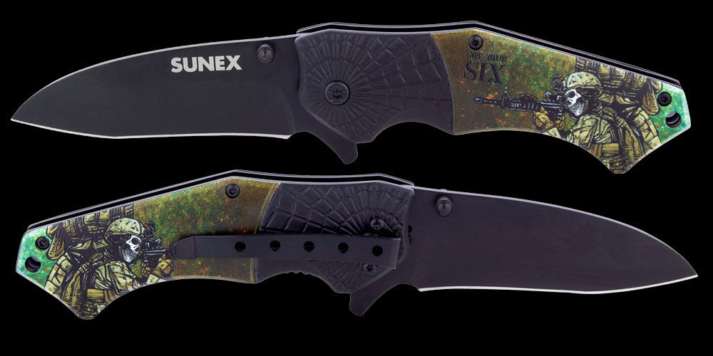 Pocket Knife by Day of the Dead Artist David Lozeau, Day of the Dead Art, Dia de los Muertos Art, Dia de los Muertos Artist