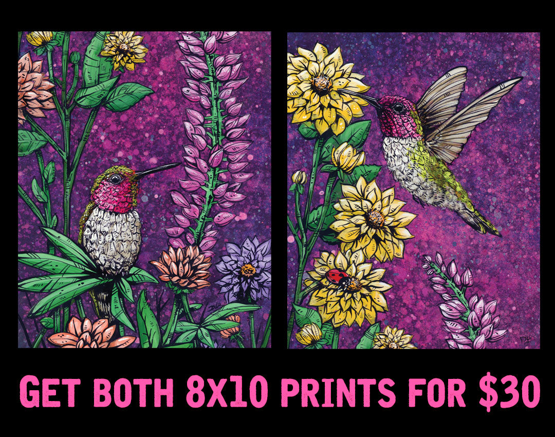 In the Meadow by Day of the Dead Artist David Lozeau, Day of the Dead Art, Dia de los Muertos Art, Dia de los Muertos Artist