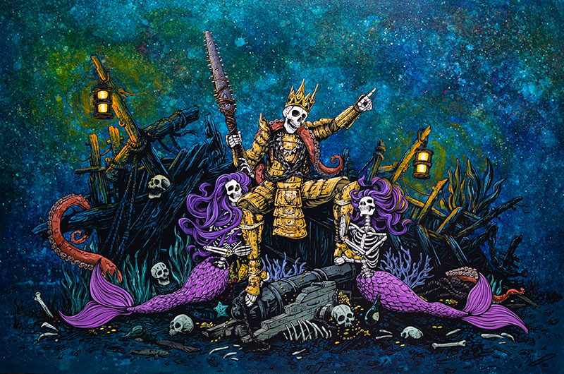 Kingdom of the Cursed by Day of the Dead Artist David Lozeau, Day of the Dead Art, Dia de los Muertos Art, Dia de los Muertos Artist