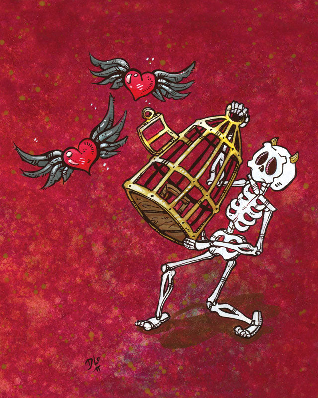 $2 Retired Mini Prints by Day of the Dead Artist David Lozeau, Day of the Dead Art, Dia de los Muertos Art, Dia de los Muertos Artist