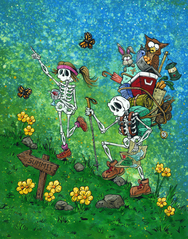 Nature Lovers by Day of the Dead Artist David Lozeau, Day of the Dead Art, Dia de los Muertos Art, Dia de los Muertos Artist