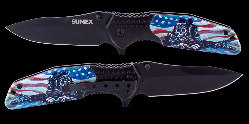 Pocket Knife by Day of the Dead Artist David Lozeau, Day of the Dead Art, Dia de los Muertos Art, Dia de los Muertos Artist