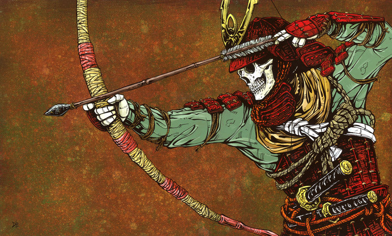 The Archer by Day of the Dead Artist David Lozeau, Day of the Dead Art, Dia de los Muertos Art, Dia de los Muertos Artist