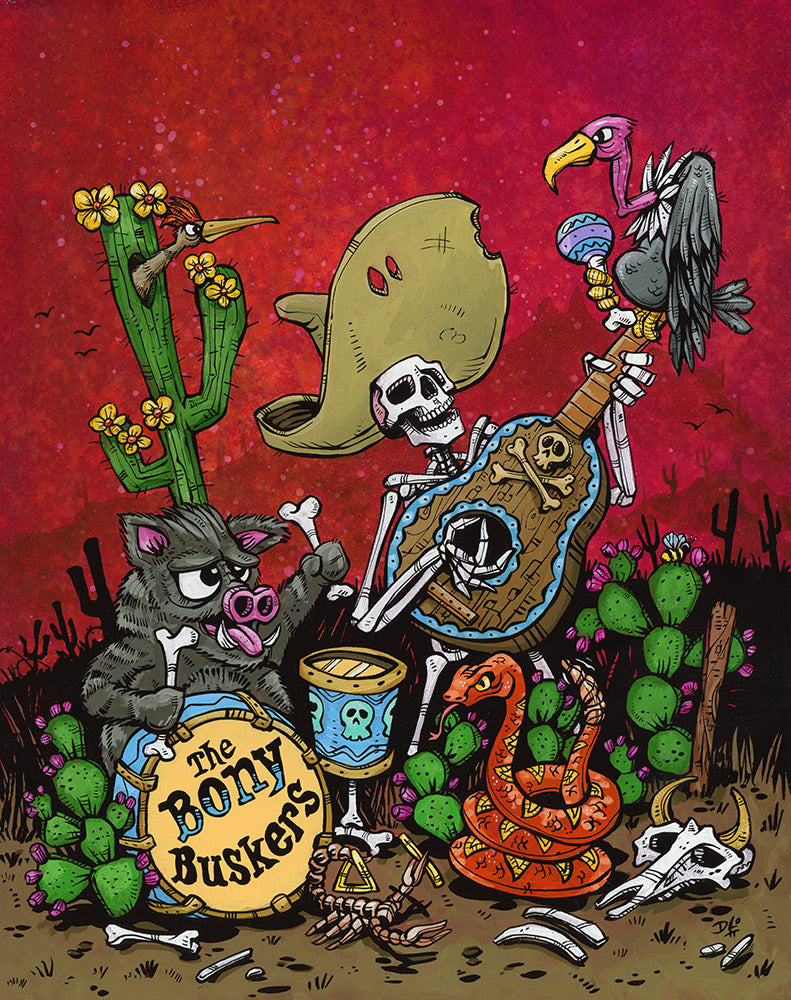 $2 Retired Mini Prints by Day of the Dead Artist David Lozeau, Day of the Dead Art, Dia de los Muertos Art, Dia de los Muertos Artist