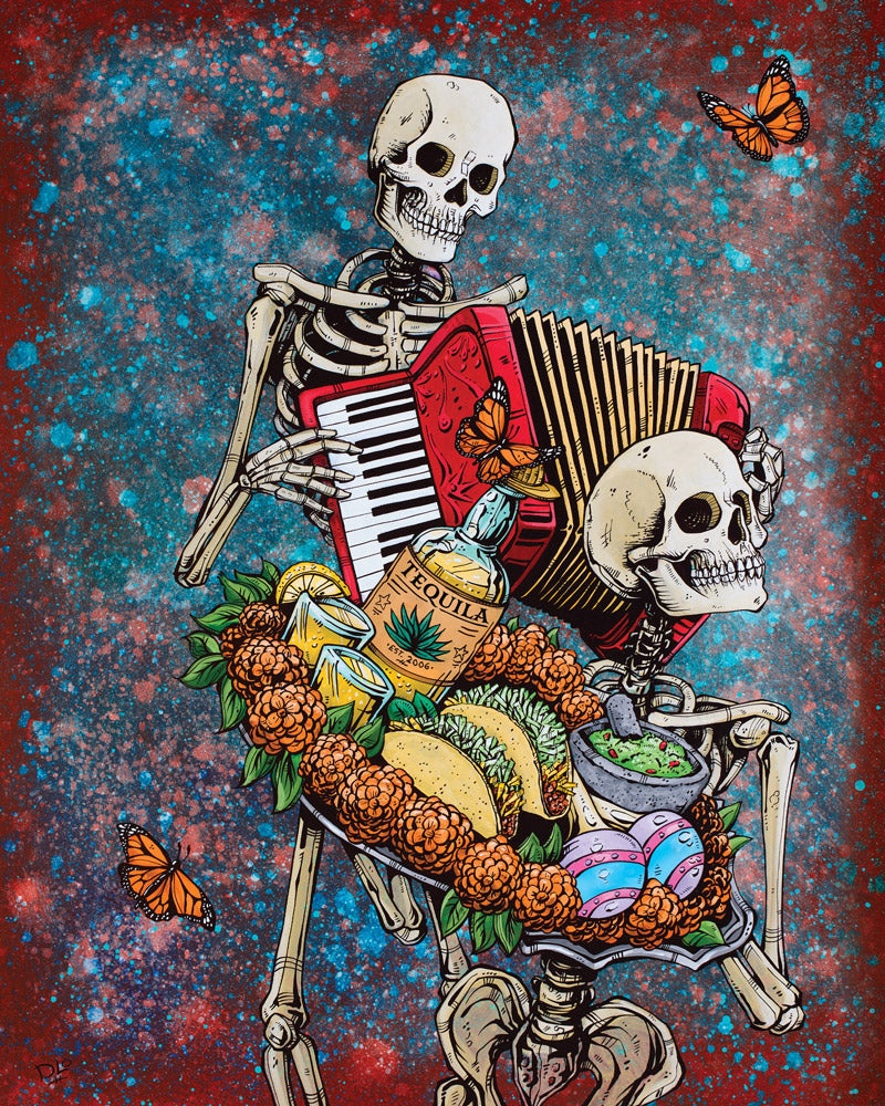 Bounty of Life by Day of the Dead Artist David Lozeau, Day of the Dead Art, Dia de los Muertos Art, Dia de los Muertos Artist