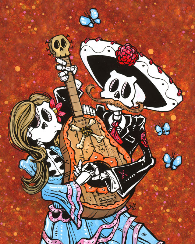 $2 Retired Mini Prints by Day of the Dead Artist David Lozeau, Day of the Dead Art, Dia de los Muertos Art, Dia de los Muertos Artist
