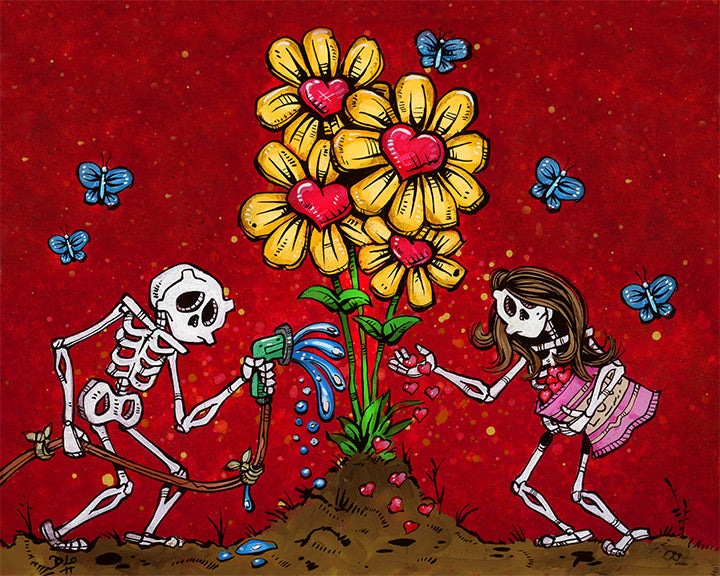 $2 Retired Mini Prints by Day of the Dead Artist David Lozeau, Day of the Dead Art, Dia de los Muertos Art, Dia de los Muertos Artist