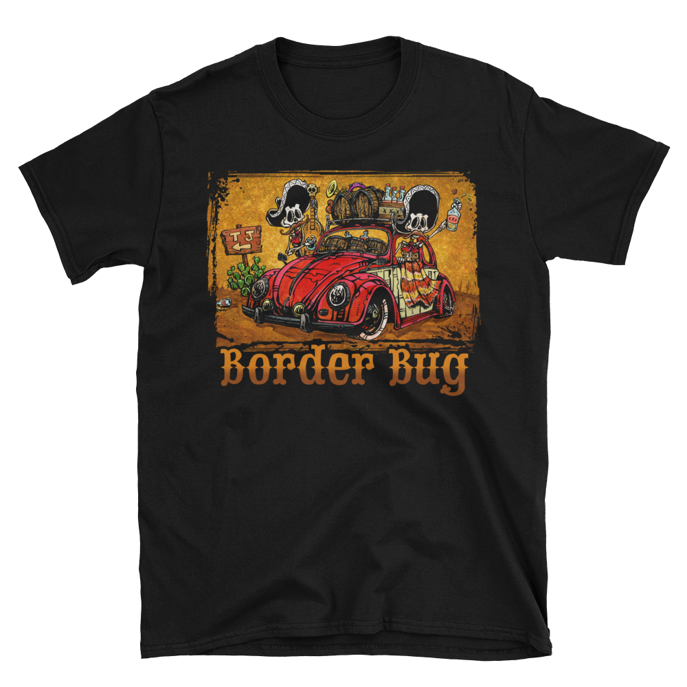 Border Bug Shirt by Day of the Dead Artist David Lozeau, Day of the Dead Art, Dia de los Muertos Art, Dia de los Muertos Artist