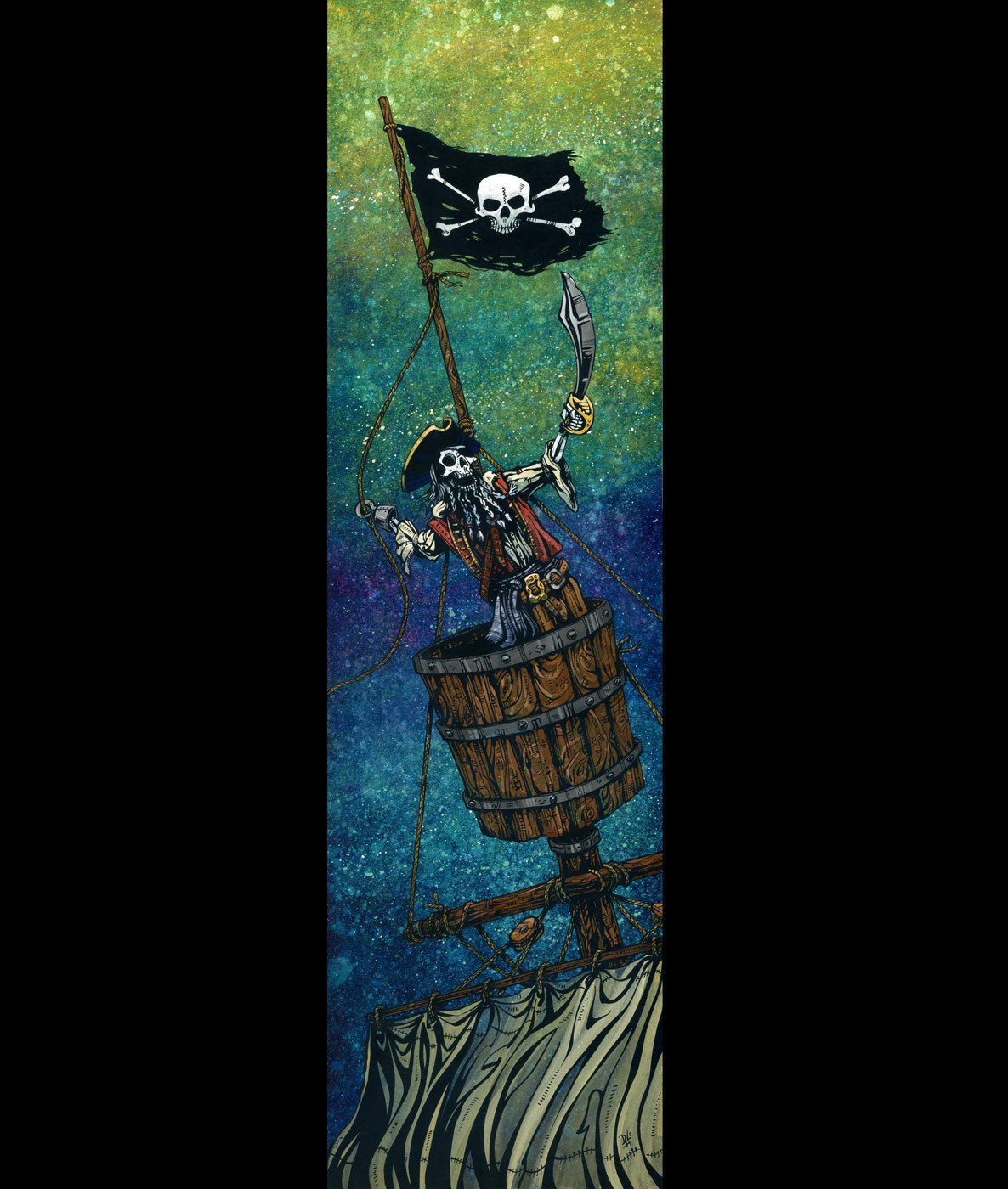 Hoist the Colours by Day of the Dead Artist David Lozeau, Day of the Dead Art, Dia de los Muertos Art, Dia de los Muertos Artist