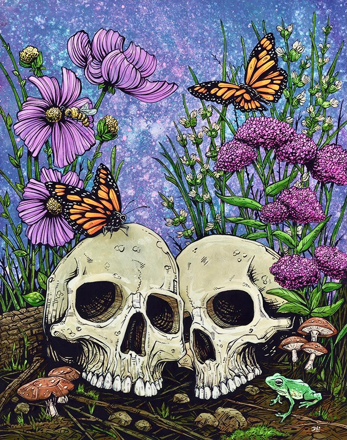 $5 Mini Prints by Day of the Dead Artist David Lozeau, Day of the Dead Art, Dia de los Muertos Art, Dia de los Muertos Artist